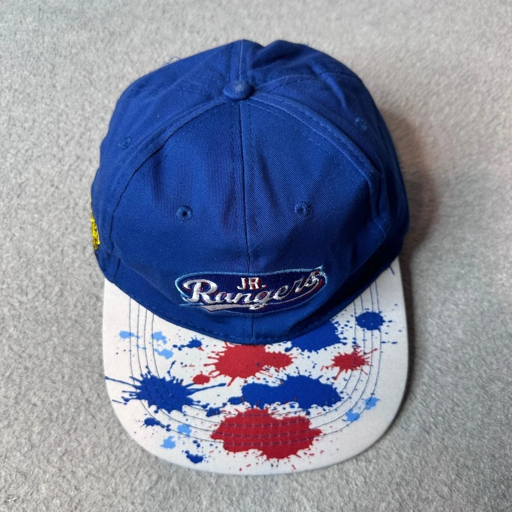 MLB Hat Boys OSFM Blue‎ JR. Rangers Paint Splatter Snapback Baseball Cap BDA